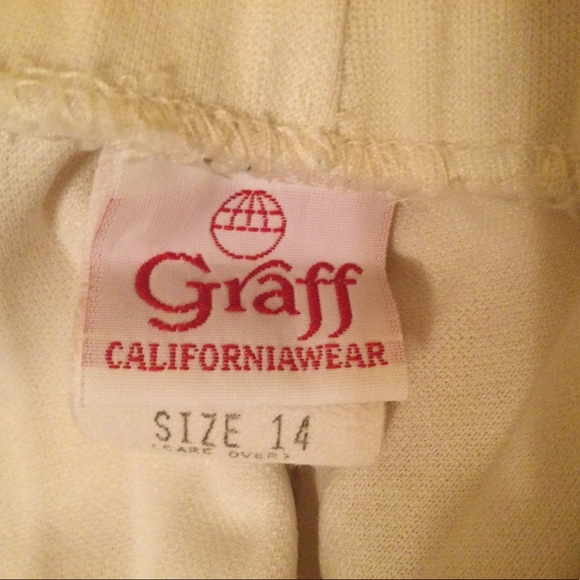 Vintage 70s - 80s Graff Cream Color Californiawear Pleated Skirt - Picture 4 of 10